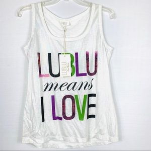 NWT Lublu Kira Plastinina " I Love" tank